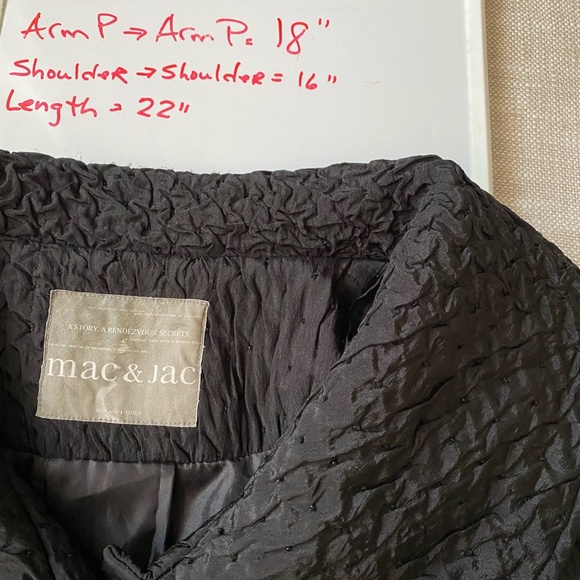 Mac & jac Black Sparkling Beads Bolero Holiday Party Lightweight Jacket- Sz-L - Picture 15 of 15